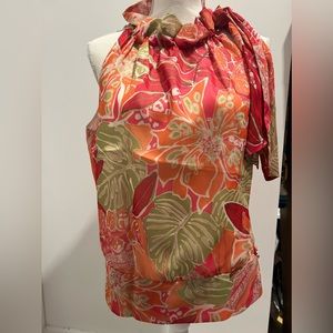 Etcetera lined sleeveless top sz 12 tropical